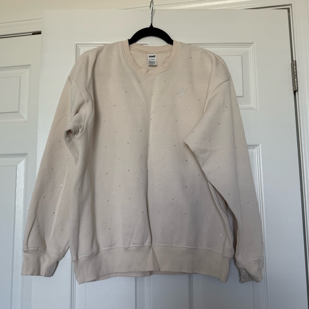 VS PINK BEDAZZLED CREWNECK SWEATER